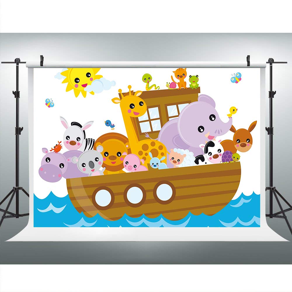 Noah S Ark Boat Animal Cartoon Backdrop For Amazon Co Uk Camera