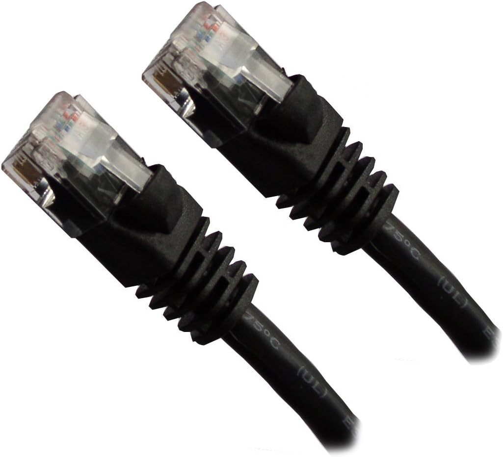Xavier CAT5BK-01 CAT5e, Ethernet Cable Molded Snagless Boots, Internet Cable, 1', Black