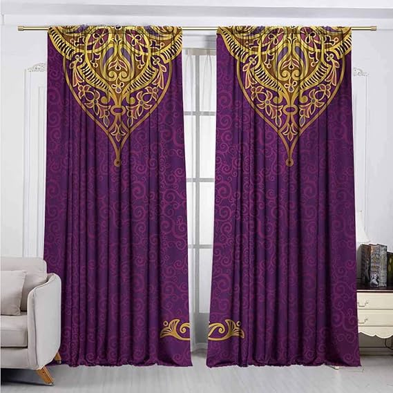 Purple Blackout Curtain East Oriental Royal Palace Patterns with