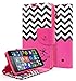 Lumia 640 Case, NageBee [Kickstand Feature] Premium PU Leather Flip Fold Wallet Case with [ID&Credit Card Slot] for Microsoft Lumia 640 LTE/ Nokia Lumia 640 (Wallet Pink Chevron)