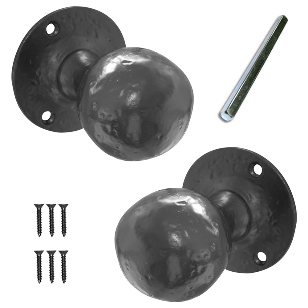 Black Antique Ball Shaped Mortice Knob