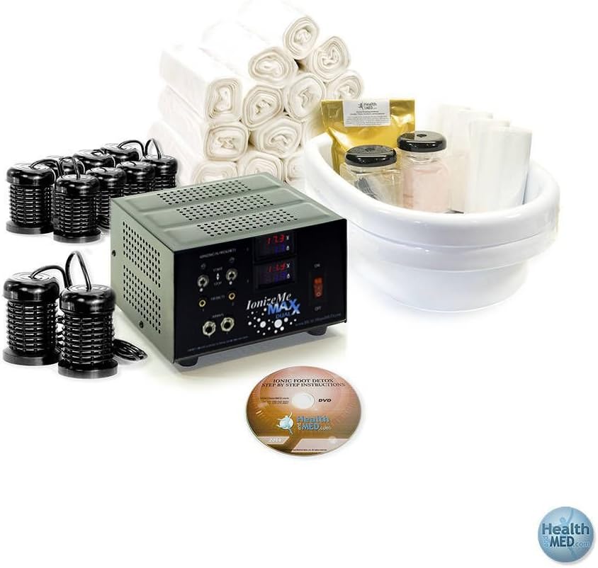 HEALTHandMED - IonizeMe Maxx Dual Ionic Foot Bath Detox Machine & Detox Foot Spa System | 21.0 Volts & 2.5 Amps Heavy Duty Ionic Foot Detox Machine