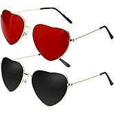Ratifyale Heart Sunglasses Womens Trendy Sunglasses for Women Halloween Party Favors Fashion Cute Cool Metal Frame