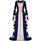 Xplanet Renaissance Dress Costume Womens Medieval Faire Halloween Cosplay Velvet Irish Retro Gothic Gown Long Over Dresses