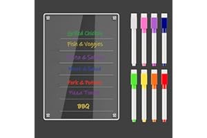 Acrylic Magnetic Dry Erase Board for Fridge 12" x 8" Transparent Acrylic Dry Erase Board for Refrigerator with 8 Dry Erase Ma