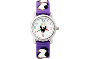 Jewtme Kids Time Teacher Watches 3D Cute Cartoon Silicone Children Toddler Butterfly Wrist Watches for Ages 3-10 Boys Girls Little Child