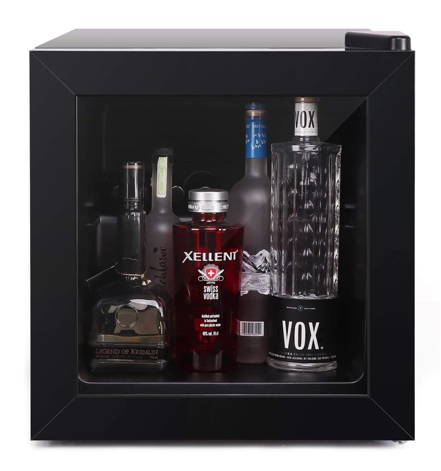WATOOR 1.1 Cu Ft Mini Freezer Display Freezer with LED Light 2 Removable Shelves 7 Temperature Settings -8°F to 14°F Perfect for Liquor and Ice Cream
