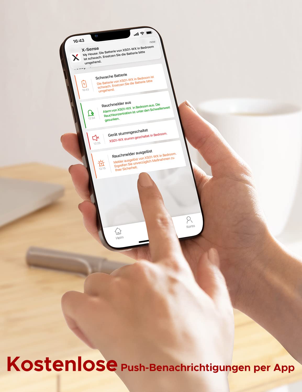 X-Sense Rauchmelder WLAN, entspricht der Norm EN14604, Rauchmelder Smart mit austauschbarer Batterie, Benachrichtigungen über die App, 3 Stück 4