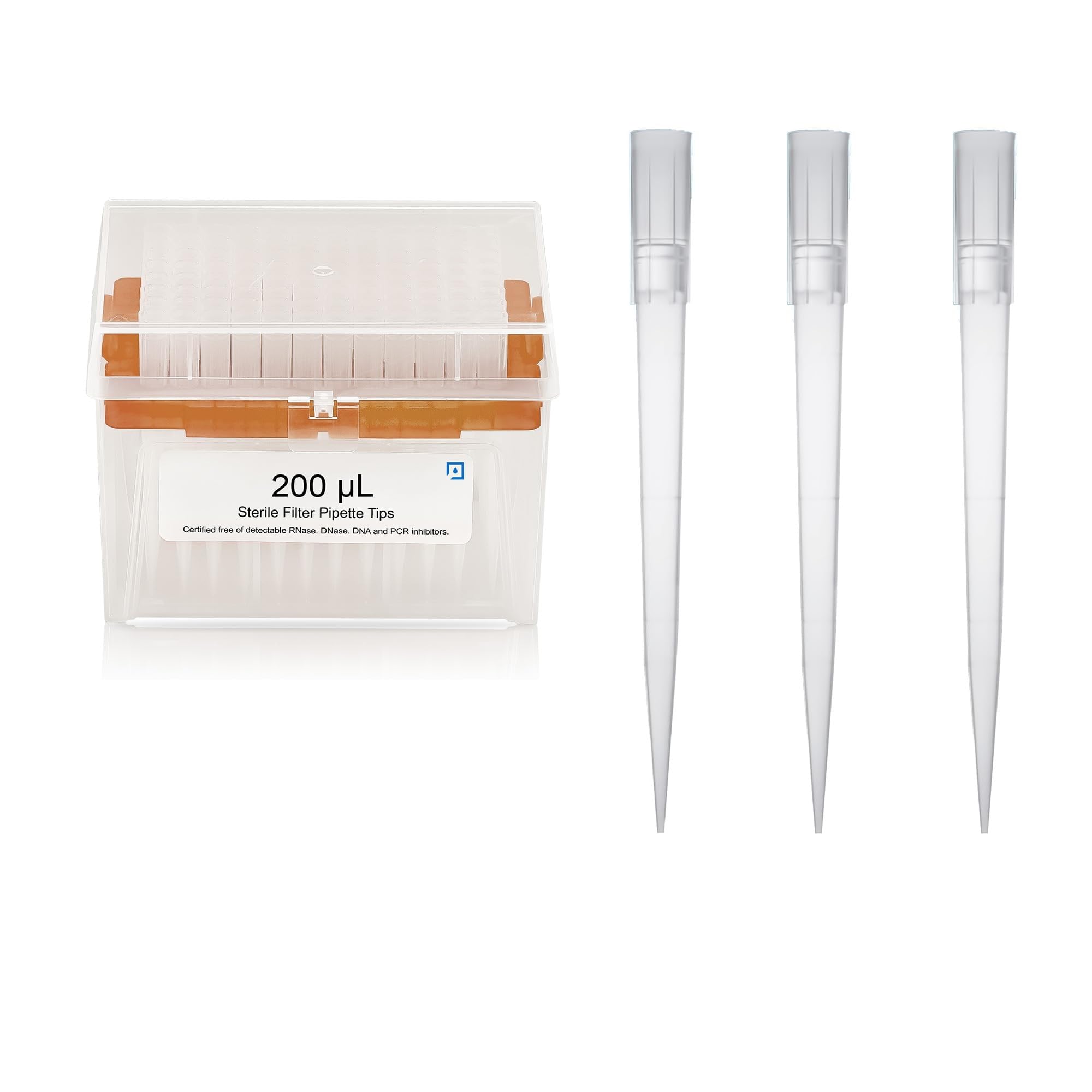 Photo 1 of MICROLIT - Filtered Micropipette Pipette Tips, Low-Retention and Clean-Release Hydrophobic Transfer Pipette Tips, Universal Fit 200 ul Pipette Tips, 960-Count Plastic Pipette Tips, 1 Pack of 10 Racks