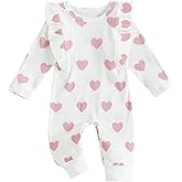 Gureui Newborn Baby Girl Outfit Crewneck Long Sleeve Bodysuit Toddler Romper Infant Clothes