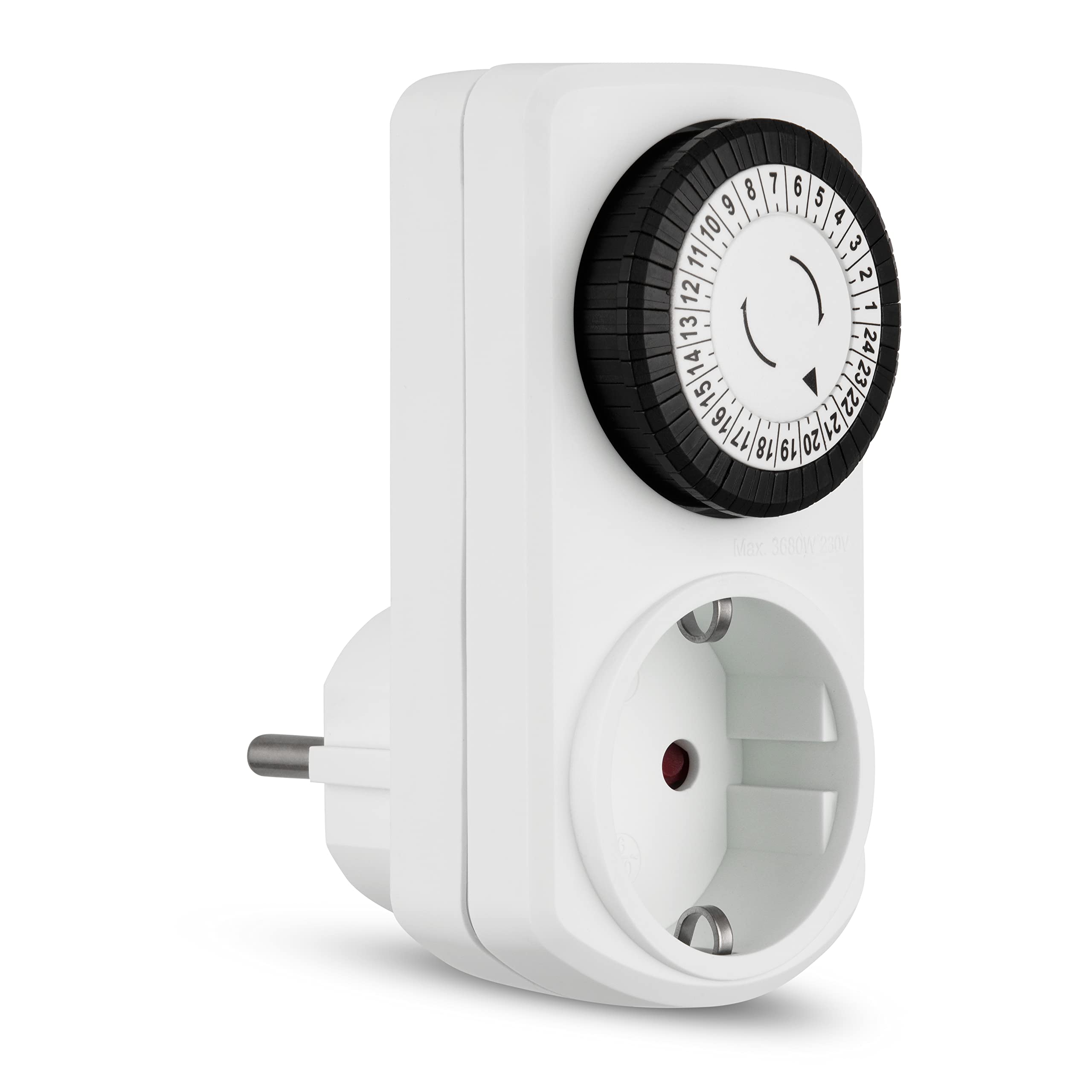 REV Zeitschaltuhr – mechanische Zeitschaltuhr Steckdose (48 Schaltzeiten/Tag, 30Min. Intervalle, max. 3680W) – Weiss 2