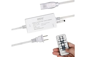 Shine Decor Brightness Dimmer Controller Pack, 100V-240V for 6X10mm Single Color LED Strip Lights Only