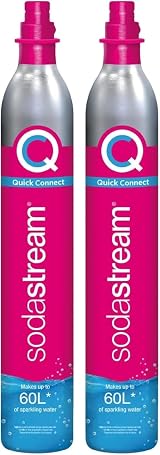 Sodastream 2 x CO2 Cylinders Quick Connect Sparkling Water Maker Pink view 1