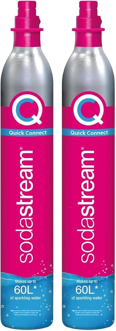 Sodastream 2 x CO2 Cylinders Quick Connect Sparkling Water Maker Pink