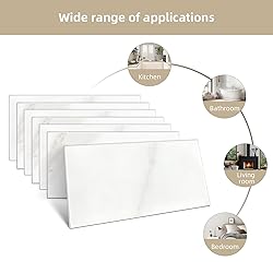 100-Piece White Marble Thick PVC Peel and Stick