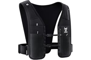 UTOBEST LED Light Running Vest for Women Men, Reflective Running Hydration Vest with 500ml Soft Water Bottle, Running Phone Holder with Adjustable Belt & Ample Storage