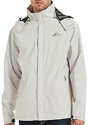OTU Men's Lightweight Waterproof Hooded Rain Jacket