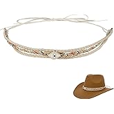 nemokamai Cowboy Hat Bands for Men Women, Leather Hatbands Belt for Cowboy/Western/Fedora/Cowgirl Hats Multicolor