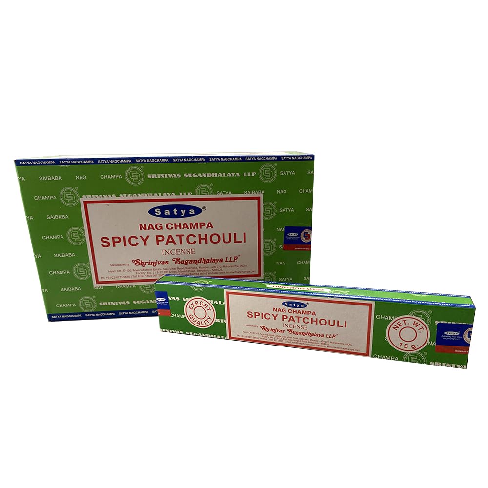 VIE Satya Incense Sticks, 12 Packs x 15g, Spicy Patchouli