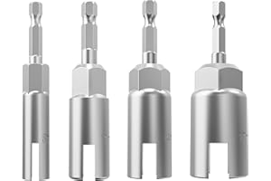 YAIRMIS 4 Pack 1/4" Hex Shank，Power Wing Nut Driver Set,Slot Wing nuts Drill Bit Socket Wrenches Tools Set, Drills Bits for Panel Nuts screws eye C hook bolt (4 Pack 4 Size （8mm,11mm,14mm,17mm）)