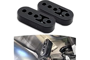 leediga 2 PCS 4 Holes Exhaust Rubber Hanger, Adjustable Exhaust Pipe Support Bracket, High-density Muffler Exhaust Hanger, Universal Bushing Muffler Insulator Shock Absorbent Mount Bracket (Black)