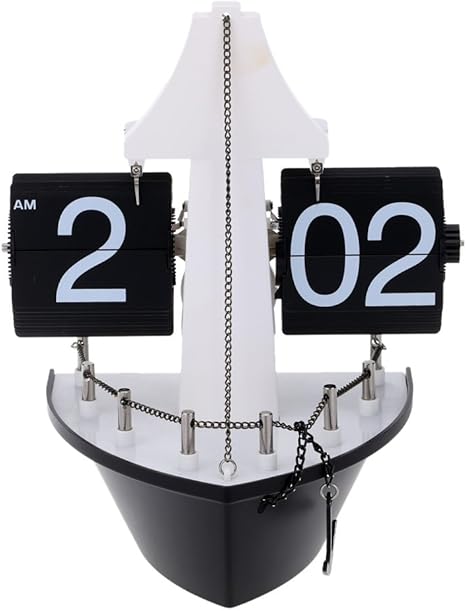 Amazon Co Jp Anself ホット販売 汽船置時計 手作り 船の形のレトロなギア フリ 壁掛け時計 リビングルーム ホーム装飾 ホーム キッチン