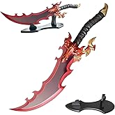 COSWOR 24.8" Anime All Metal Baran's Sword with Display Stand for Collection, Cosplay-Dragon Version