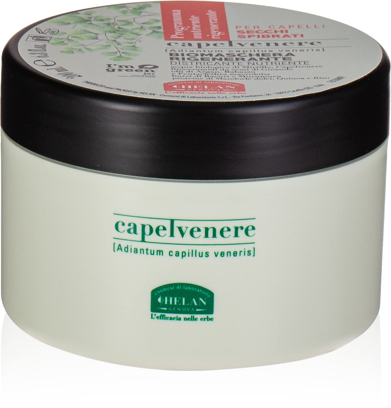 Helan Capelvenere - Regenerating Hair Mask with Argan Oil, Sweet Almond & Rice Proteins, Against Dryness & Fragility - Hair Masks for Dry Damaged Hair, Anti Frizz Hair Products - Made in Italy, 200 ml