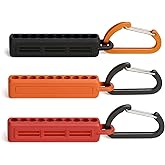 Saipor 3PCS 10 Holes Screwdriver Bit Holder Storage Organizer, 1/4" Hex Bit Holders Organizer with Carabiner Clips, Keychain 