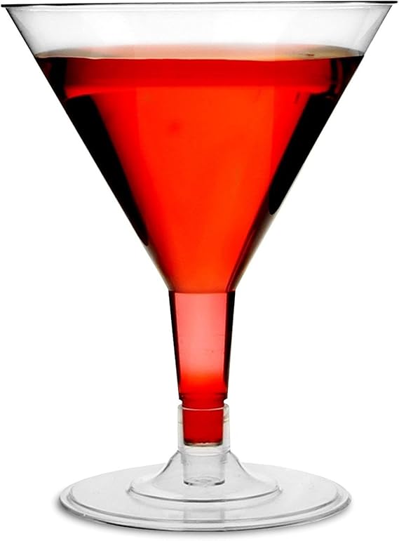 20 x Large 200ml Disposable Plastic Party Martini Cocktail Glasses