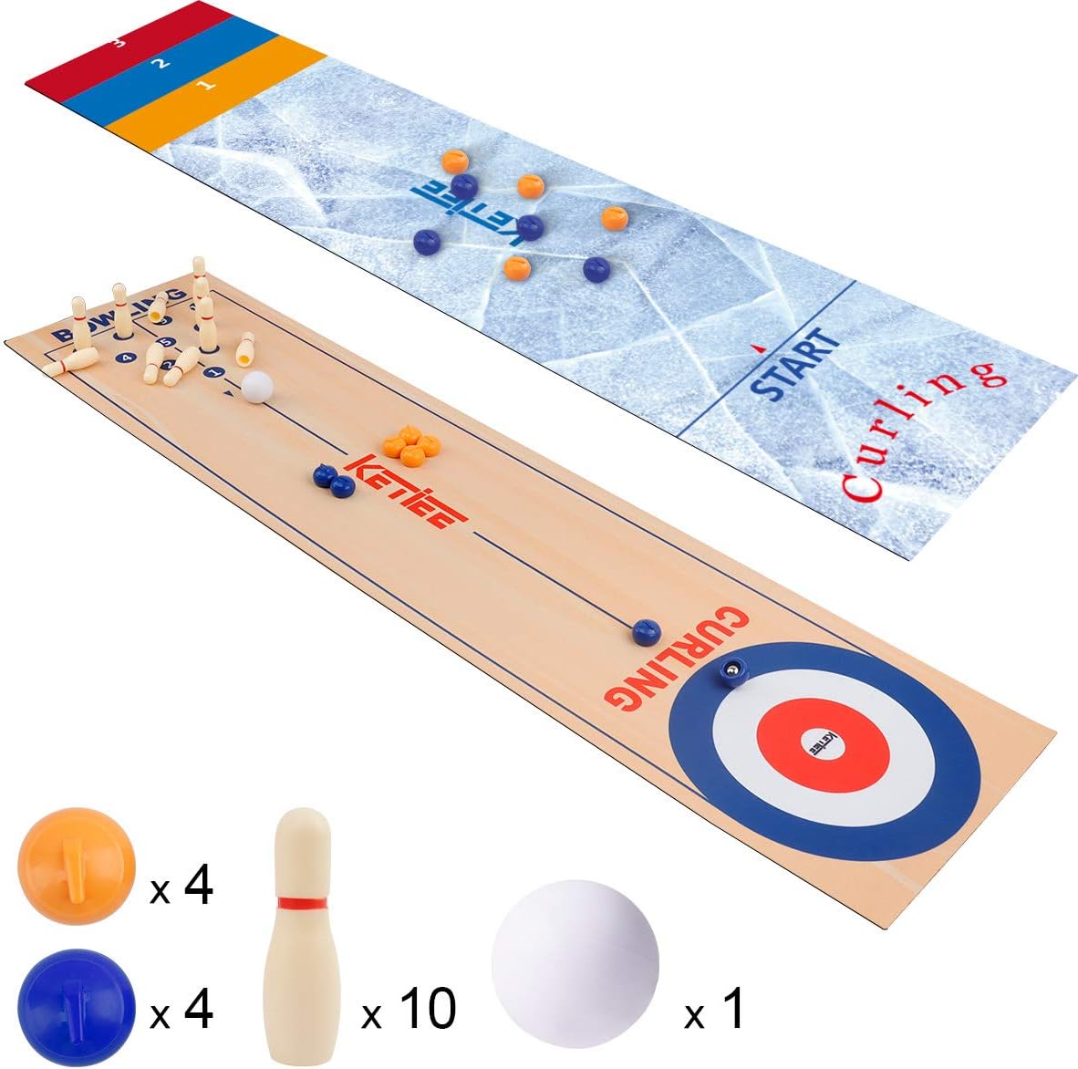 KETIEE Curling Game,47 inch Table Shuffleboards,3 in 1 Table Curling