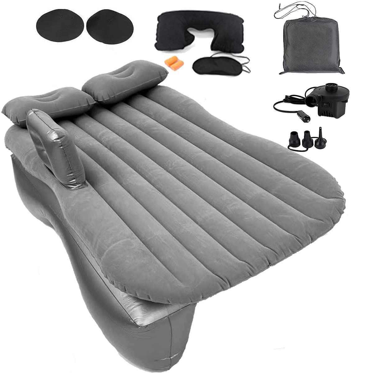 Icelus Car Air Mattress for Back Seat with Air Pump,Portable Thickened Inflatable Camping Bed Sleeping Blow-Up Bed Pad fits Car SUV