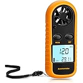 Clatoon Anemometer Handheld, Light Weight Digital Wind Speed Meter | Wind Speed Temperature Gauge with Digital LCD Display for Kite Flying, Meteorology, Fishing, Surfing