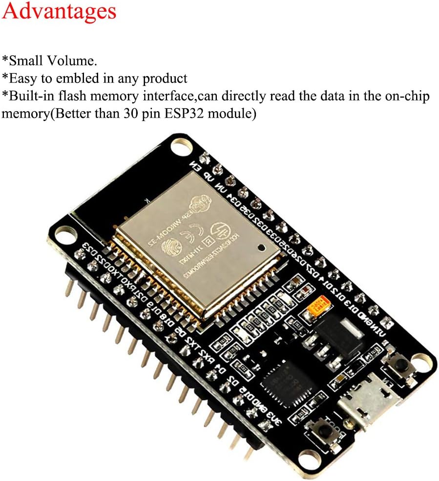 3 pack ESP32 ESP-32S Development Board 2.4 GHz Dual Core WLAN WiFi + Bluetooth 2-In-1 Microcontroller ESP-WROOM-32 Chip CP2102 for Arduino (3PCS) - Image 3