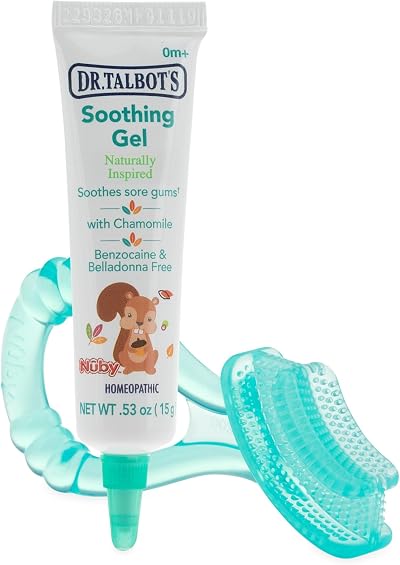 Dr. Talbot's All Natural Teething Gel 0.53 oz with Bonus Silicone Toothbrush