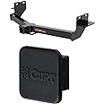 CURT 13153 22272 Class 3 Trailer Hitch with 2 Inch Receiver and 2 Inch Rubber Hitch Tube Cover Bundle for Hyundai Santa Fe and Santa Fe XL