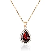 Linawe Crystal Chain Necklace for Women Trendy, Imitation Diamond Pendant, Statement Cubic Zirconia Boho Jewelry Set, 14K Gold/Rose Gold/Silver Birthstone Necklace