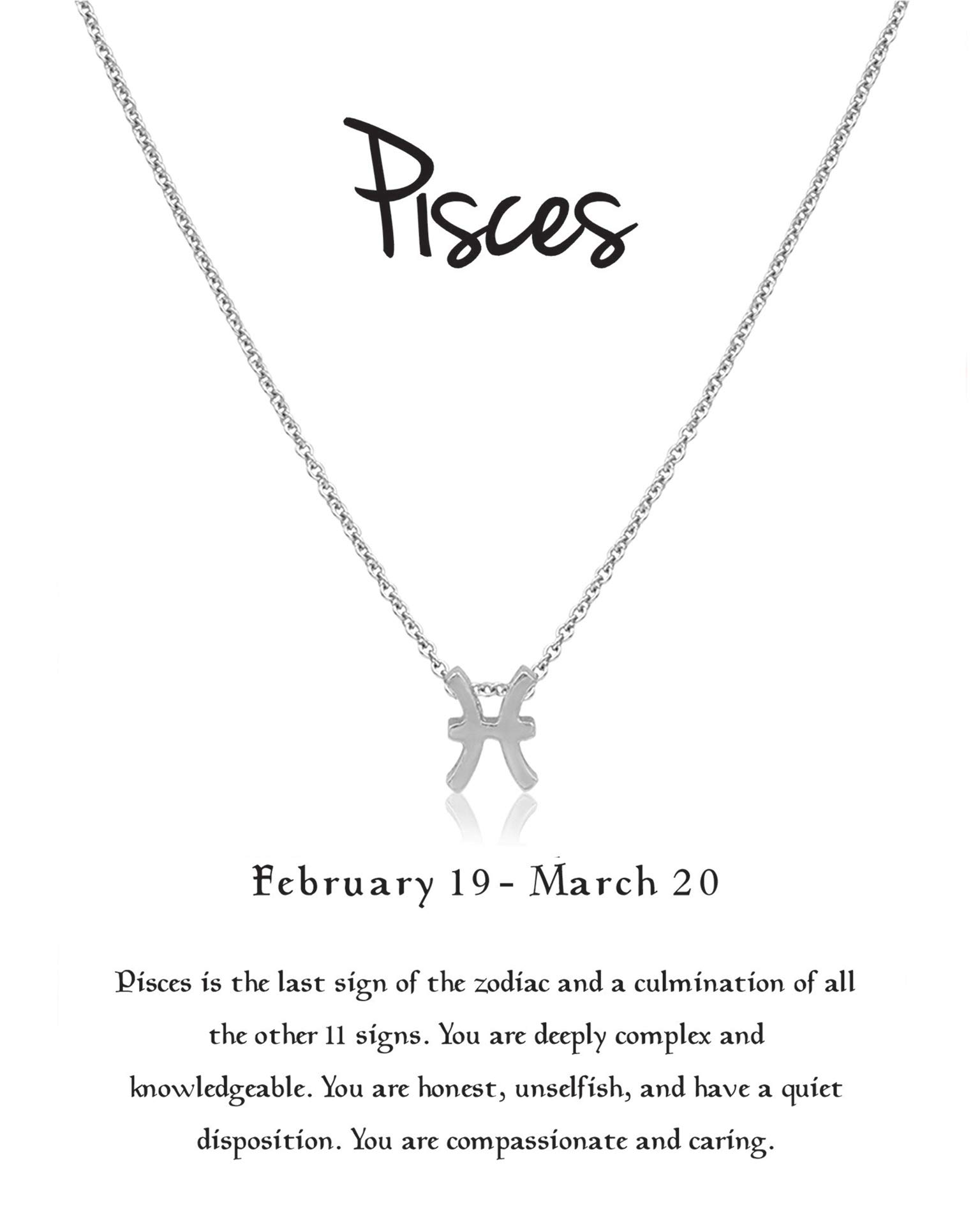 Zealmer 18K Gold Plated 12 Zodiac Sign Letter Pendant Necklace for Women Girls, 18" Birthday Gift