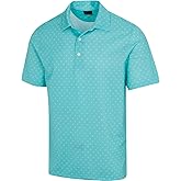 Greg Norman Mens Freedom Micro Pique Spinner Print Polo