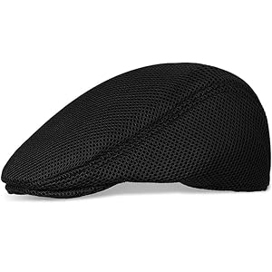 stablerice Men's Breathable Mesh Summer Hat, Newsboy Cap for Men Beret Ivy Caps Cabbie Flat Cap for Driving Hunting Fishing