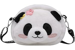 Amamcy Cute Panda Plush Crossbody Purse Small Fluffy Satchel Shoulder Bag Messenger Bag Handbag Purse for Women