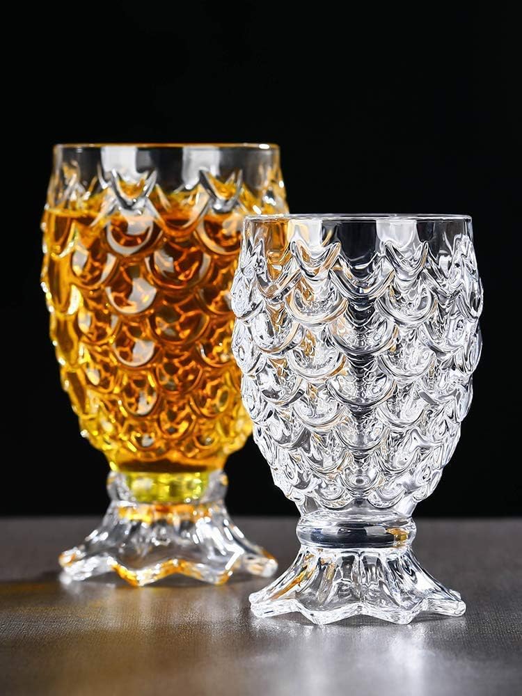 KHODIYAR Crystal Clear Pineapple Shaped Glass Pineapple Glass for