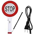 iplusmile LED Stop Sign with Wrist Strap, 13.7 x 7.3inch-Rechargeable Traffic Light Sign,Traffic Safety Warning Light Handheld Lamp for Day and Night