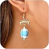 Football Earrings for Women 3D Simulation Ceramic Football Drop Dangle Earrings Game Day Bow Earrings Fashion Sports Jewelry Game Day Outfit Accessories Party Favors Gifts