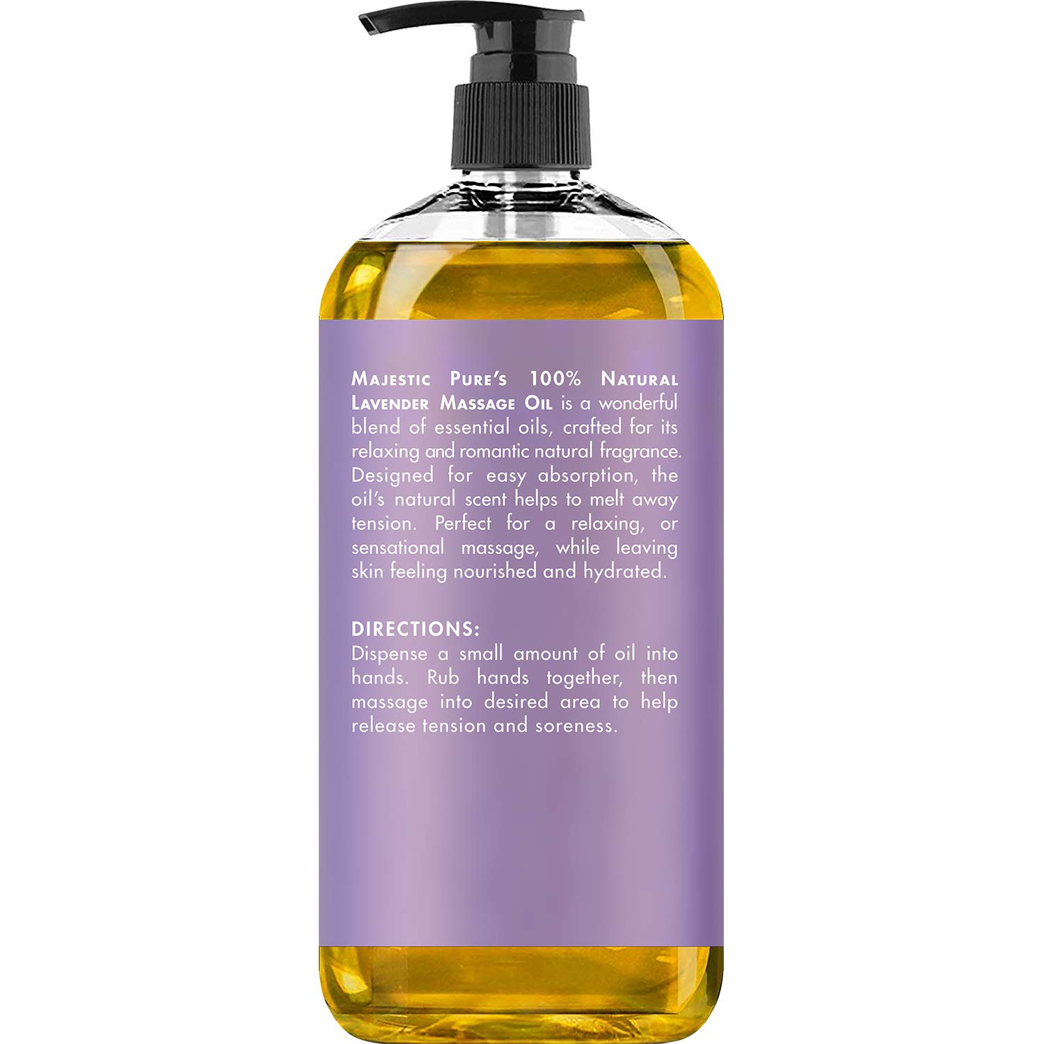 MAJESTIC PURE Lavender Massage Oil For Men and Women - Great For Calming, Soothing and to Relax - Blend of Natural Oils For Therapeutic Massaging and Aromatherapy - 8 fl oz.   : Beauty