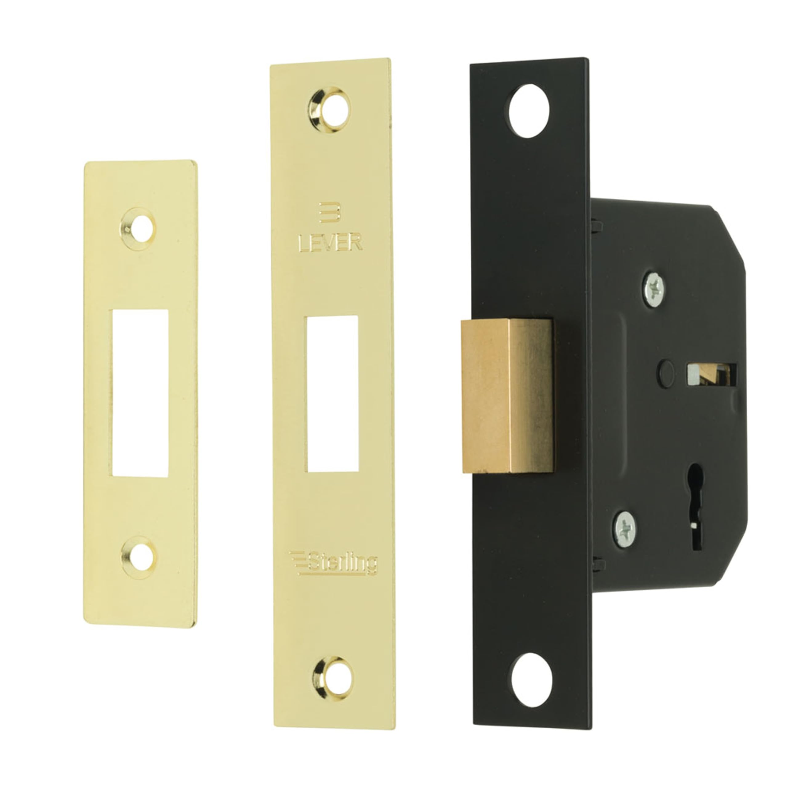 Sterling MLD325 2.5-inch/65mm 3-Lever Deadlock - Brass
