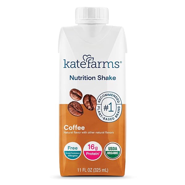 KATE FARMS ORGANIC NUTRITION SHAKE, COFFEE, 16G PROTEIN,...