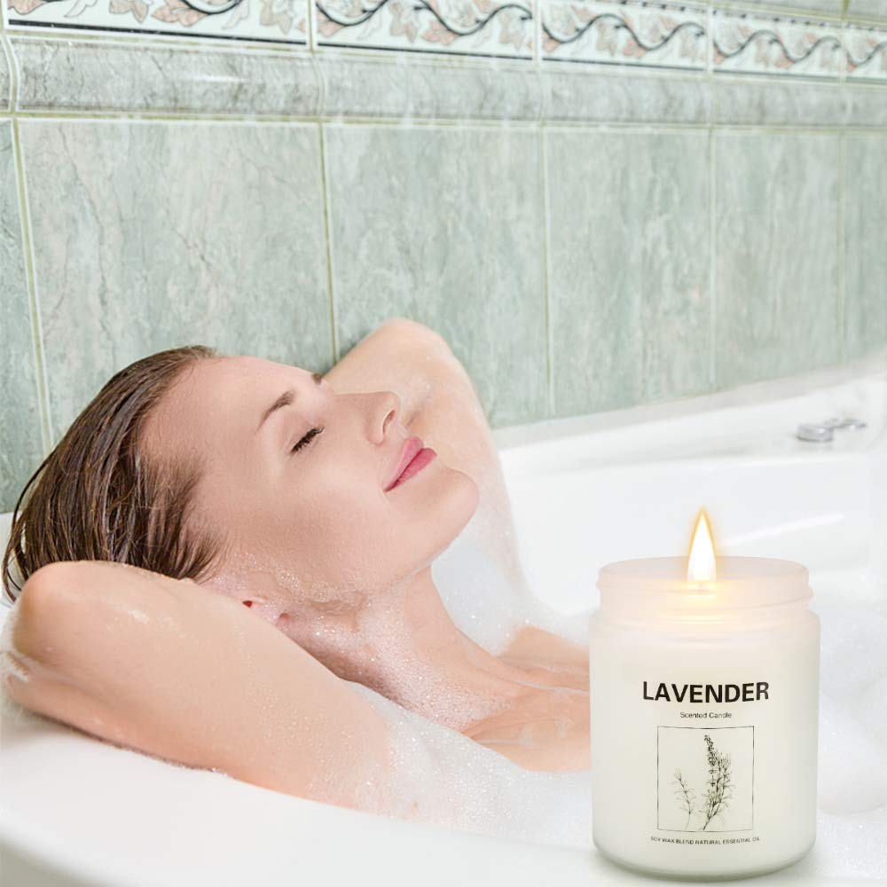 Lavender Candles for Women, Scented Candles Made with Soy Wax, 10 Ounce, 50 Hours Burn Time, Long Lasting Scented - Lavender: Home Improvement