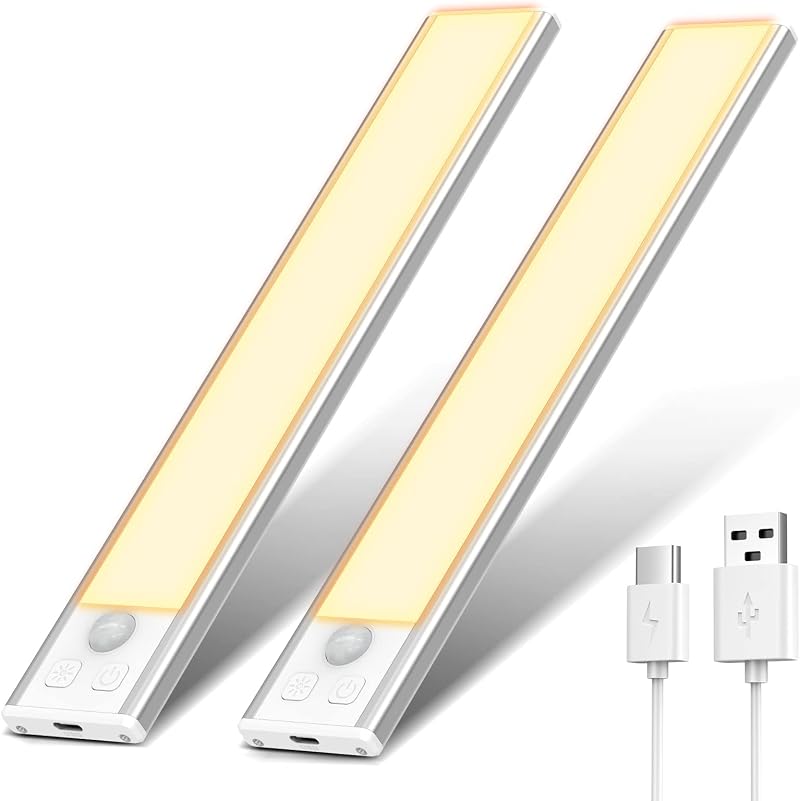 OUILA Under Cabinet Lights 32 LED Motion Sensor 3000K Warm White 2 Pack