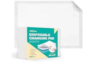 ALLONWAY Disposable Changing Pads for Baby 100 Count, Diaper Changing Pad 13 x 18 in, Changing Pad Liner Super Absorbent, Perfect Disposable Pads for Newborns